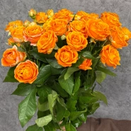 Монобукет из кустовых роз 50 см &laquo;Orange&raquo;